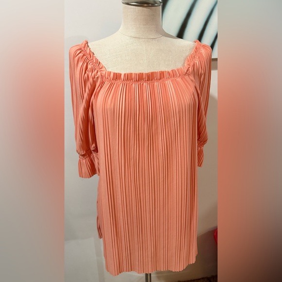 Est. 1945 Chic Coral Off-Shoulder Women's Blouse - Picture 1 of 11
